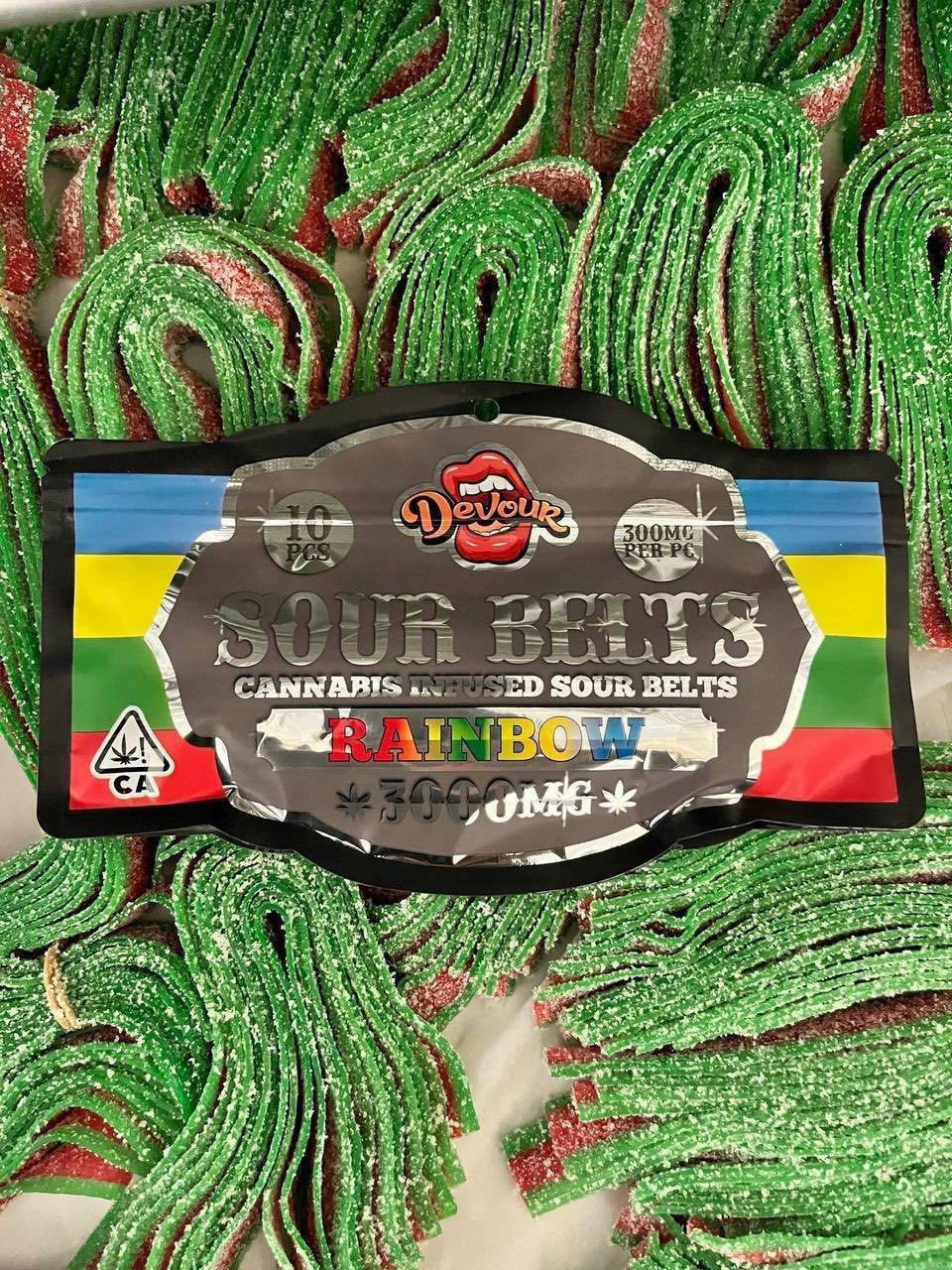DEVOUR SOUR BELT CANNABIS INFUSED RAINBOW 300MG - Image 2